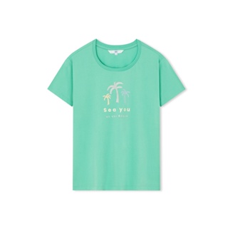 AIIZ (เอ ทู แซด) - เสื้อยืดคอกลมผู้หญิง พิมพ์ลายกราฟิกnWomens Flower Graphic T-Shirts