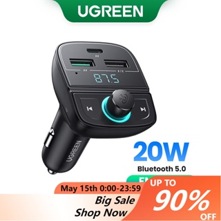 สินค้า Ugreen PD อะแดปเตอร์ชาร์จ 4.0 3.0 FM บลูทูธ 5.0 แฮนด์ฟรี FM สําหรับ iPhone 14 13 12 QC3.0