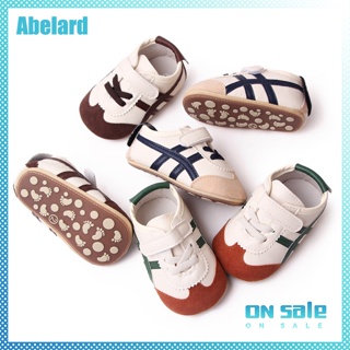 Abelard รองเท้าพื้นนิ่ม หนัง Pu กันลื่น ระบายอากาศ สีพื้น สําหรับเด็กผู้ชาย ผู้หญิง อายุ 3-12 เดือน