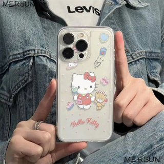 ✅เคสโทรศัพท์มือถือนิ่ม กันกระแทก ลายการ์ตูนหมี แมว เรียบง่าย สําหรับ Iphone Apple 126insKT plus14pro7811 13 max QXBG