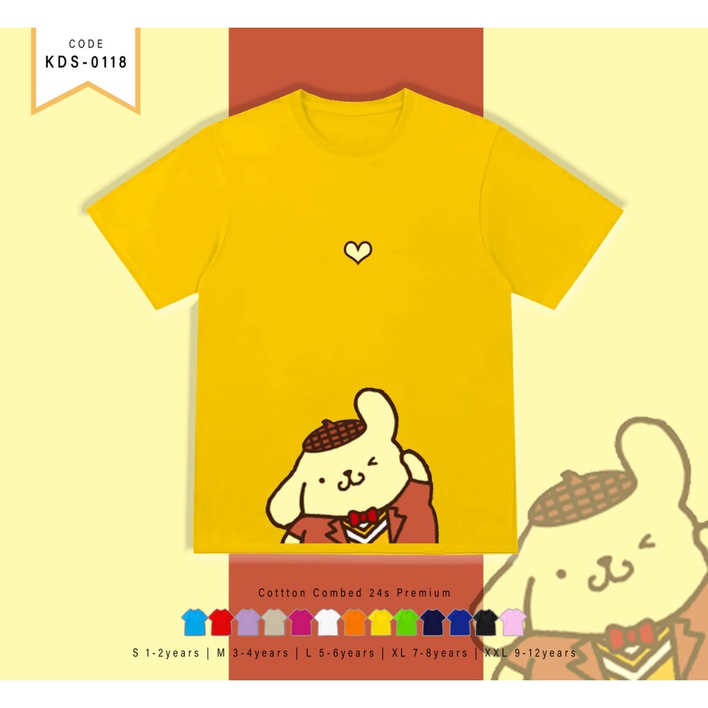 เสื้อยืดพิมพ์ลายแฟชั่น-เสื้อยืด-พิมพ์ลาย-pompompurin-custom-tee-สําหรับเด็ก