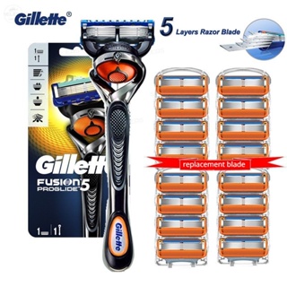 Gillette Fusion 5 ใบมีดโกนหนวด ด้ามจับเสริม ตลับหมึก สีส้ม ปลอดภัย สําหรับผู้ชาย