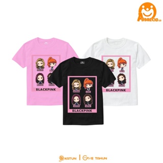 มีความสุข เสื้อยืดคอกลมเสื้อยืด ลาย Blackpink สําหรับเด็กผู้หญิง ไซซ์ Xs - XXL อายุ 1-12 ปีS-4XL