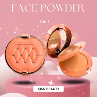 81373-03  ***แป้งพัฟ KISS BEAUTY FACE POWDER​ แป้งพัฟ 2 ชั้น 🧡 เนื้อบางเบา แป้งพัฟคุมมัน  ปกปิดขั้นสุด สุดปัง✨✨