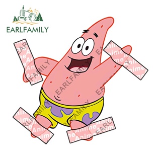 Earlfamily สติกเกอร์ ลายการ์ตูน SpongeBob Patrick Star 13 ซม. สําหรับติดตกแต่งตู้เย็น ประตูรถยนต์