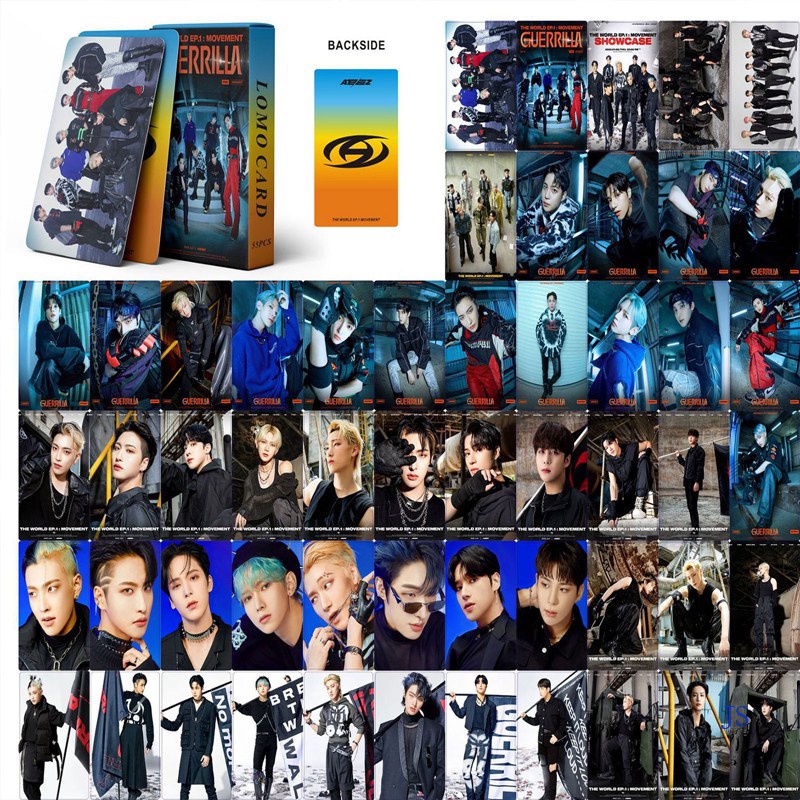 Js ATEEZ อัลบั้มโฟโต้การ์ด MOVEMENT สินค้าการ์ดโปสการ์ด Jin Hongzhong ...