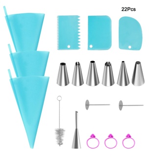 Scraper DIY Kitchen Stainless Steel Cleaning Brush Piping Bags Baking Tool Icing Tip Cake Decorating Supplies Kit