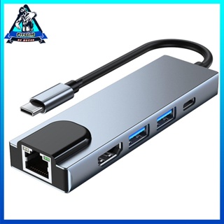 [Ready] USB Hubs Type-C To HDMI-compatible Hub Network Card RJ45 100M VGA Adapter [F/17]
