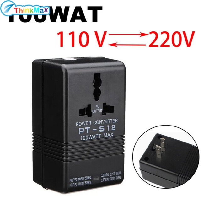 หม้อแปลงแรงดันไฟฟ้าคู่-100w-แบบพกพา-น้ําหนักเบา-110-120v-ถึง-220-240v