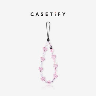 Casetify จี้รูปหัวใจ สีดํา สีชมพู ป้องกันการสูญหาย สําหรับห้อยโทรศัพท์มือถือ