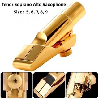 New Arrival~Sax Mouthpiece Professional Size 56789 1 Pcs About 4x4x10cm About 95g Gold Metal