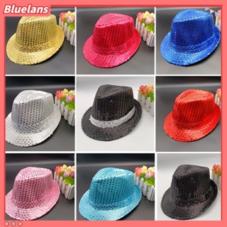 【 Bluelans 】หมวกแจ๊ส ประดับเลื่อม สําหรับเด็ก และผู้ใหญ่