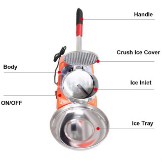 เครื่องทำน้ำแข็งไส เครื่องไสน้ำแข็ง 300w Ice Crusher (สีส้ม)