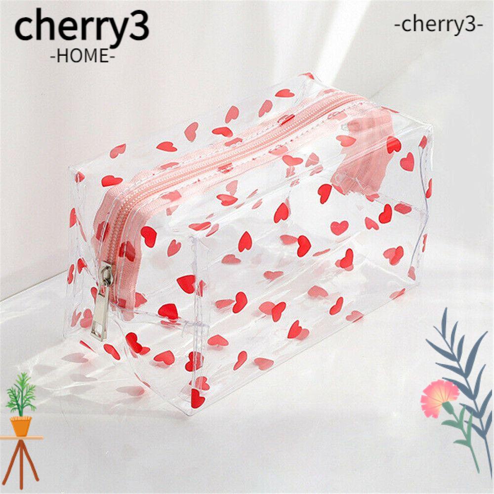 cherry3-กระเป๋าเครื่องสําอาง-กันน้ํา-แบบพกพา-สีโปร่งใส