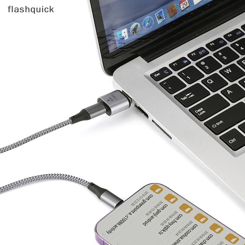 flashquick-อะแดปเตอร์แปลง-otg-ตัวผู้-เป็น-type-c-ตัวเมีย-usb-3-1-10gbps-สําหรับ-macbook-otg-connect-nice