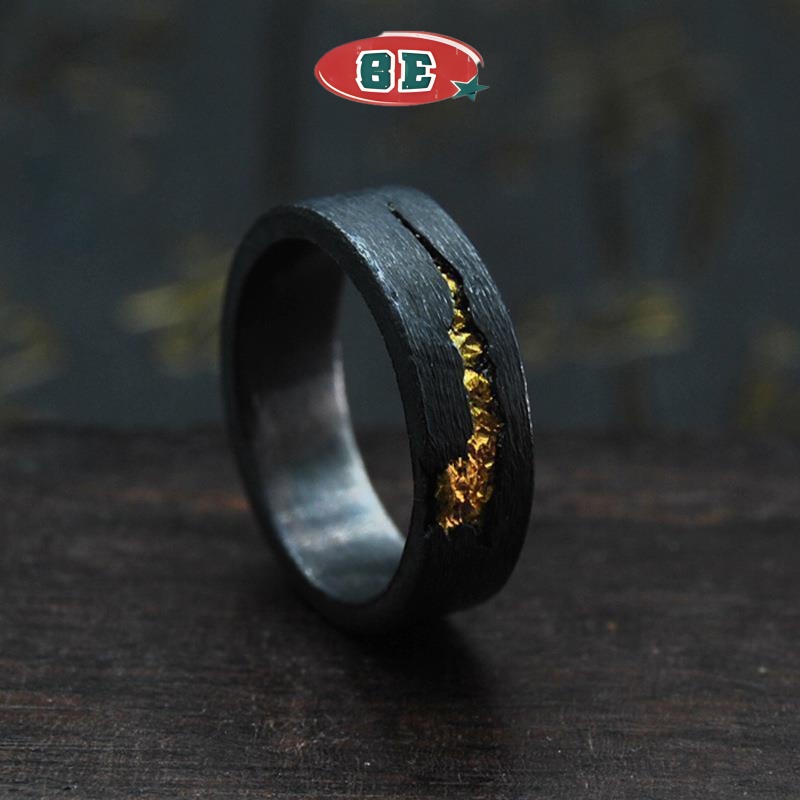 เปลวไฟสองสีแหวนแข็งทองลำแสงแหวนเปิดแหวนปรับ