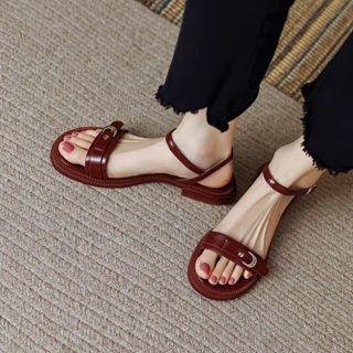 La mode รองเท้าแตะ พื้นหนา เข้ากับทุกการแต่งกาย แฟชั่นฤดูร้อน สไตล์เกาหลี โรมัน สําหรับผู้หญิง B28G16E