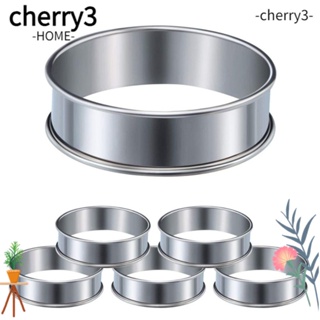 Cherry3 ชุดแหวนสเตนเลส อเนกประสงค์ 3.2 นิ้ว ทนทาน ไม่ติดผิว สําหรับทํามัฟฟิน 6 ชิ้น