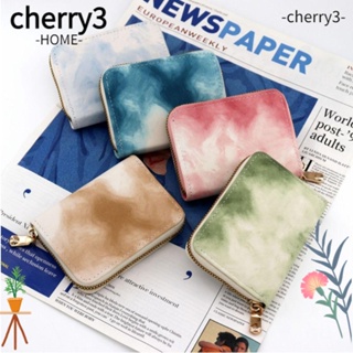 Cherry3 กระเป๋าใส่บัตร 9 ช่อง มีซิป อเนกประสงค์ ความจุขนาดใหญ่ สีพื้น สําหรับผู้หญิง