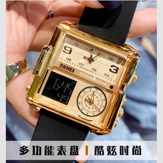นาฬิกาข้อมืออิเล็กทรอนิกส์ กันน้ํา ทรงสี่เหลี่ยม อเนกประสงค์ แบบเรียบง่าย สไตล์เกาหลี สําหรับผู้หญิง