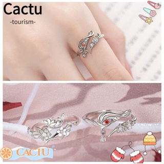 Cactu แหวนคอสเพลย์ รูปการ์ตูนอนิเมะ สีเงิน ปรับได้ DIY สําหรับเด็กผู้ชาย คู่รัก