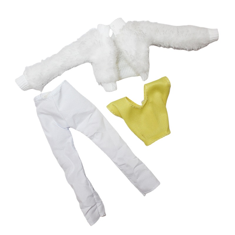 ชุดเสื้อผ้าตุ๊กตาบาร์บี้-ขนเฟอร์-สีขาว-สีเหลือง-สําหรับตุ๊กตาบาร์บี้-1-6-bjd