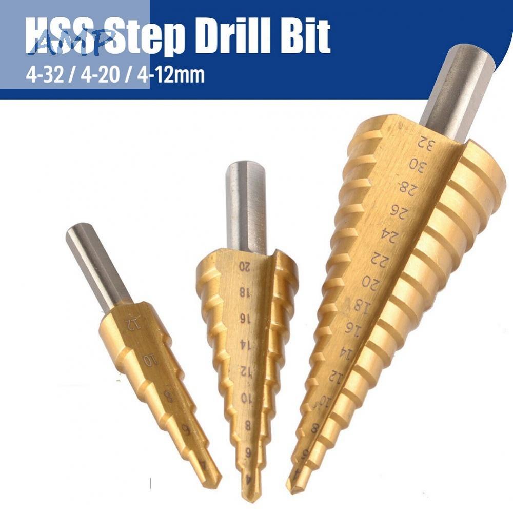 new-8-step-cone-drill-for-cut-holes-golden-titanium-coated-tools-two-flute-cleaner