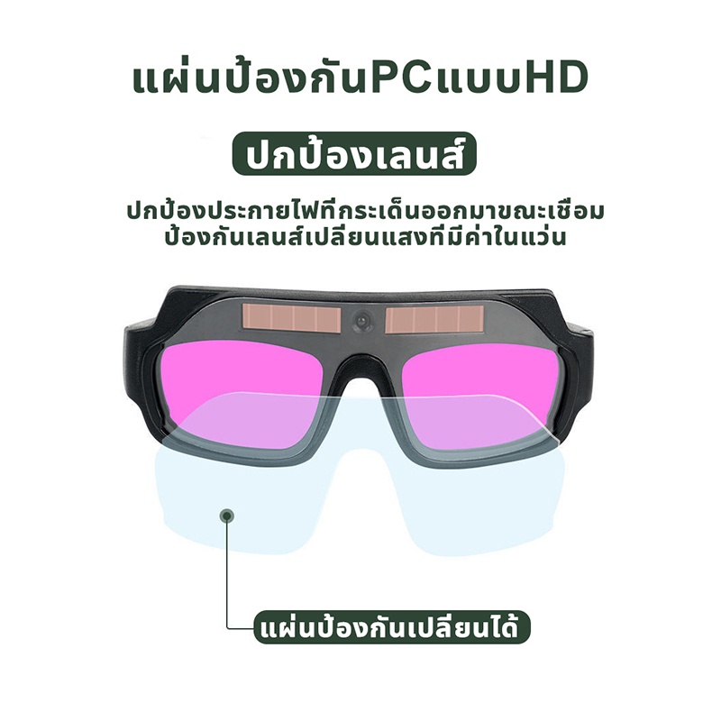 แว่นตาเชื่อมเหล็ก-แว่นตาเชื่อม-ปรับแสงอัตโนมัติ-สามารถชาร์จพลังงานแสงอาทิตย์ได้-ฟรีเชือกผูกกับหัว1อัน-ปกป้องเลนส์