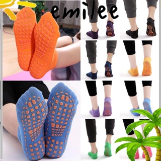 EMILEE 1 Pair Foot Massage Skid Floor Socks Breathable Cotton Anti-Slip Sock New Trampoline Socks Sports Yoga Comfortable Wear Kids Adults/Multicolor