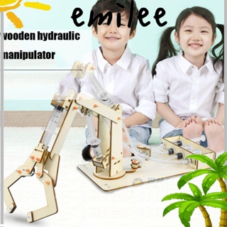 Emilee รถขุดไฮดรอลิก โครงการโรงเรียนไม้ DIY การทดลองทางวิทยาศาสตร์