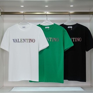 เสื้อยืดแขนสั้น ผ้าฝ้าย พิมพ์ลายตัวอักษร ประดับเพชร ขนาดใหญ่ สีเขียว แฟชั่นฤดูร้อน สําหรับผู้ชาย และผู้หญิง 2023