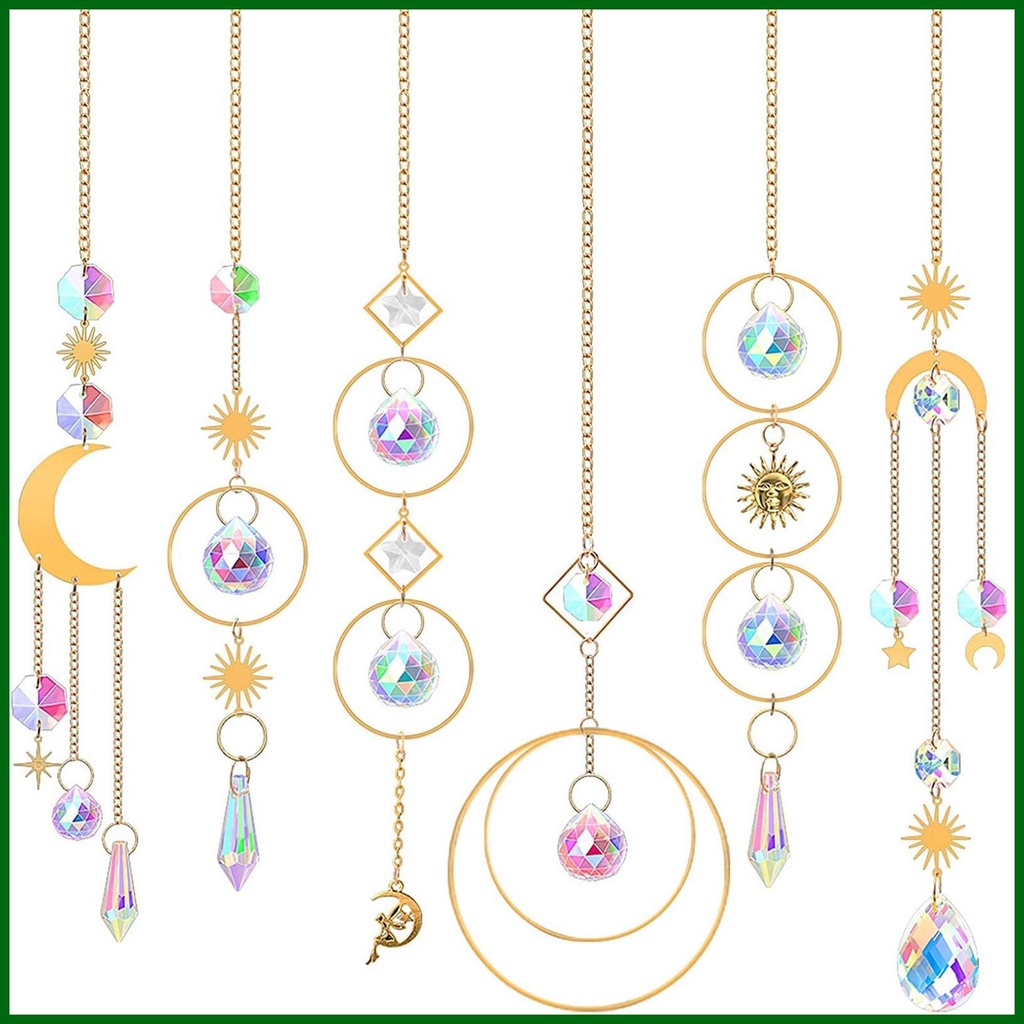 เครื่องรางจับแสงอาทิตย์-ประดับคริสตัล-พร้อมโซ่-สีรุ้ง-สําหรับหน้าต่าง