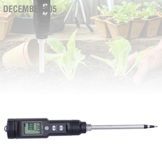 December305 เครื่องทดสอบ EC พร้อมจอแสดงผล LCD เครื่องวัดอุณหภูมิการนำไฟฟ้าของดินสำหรับสวนผลไม้