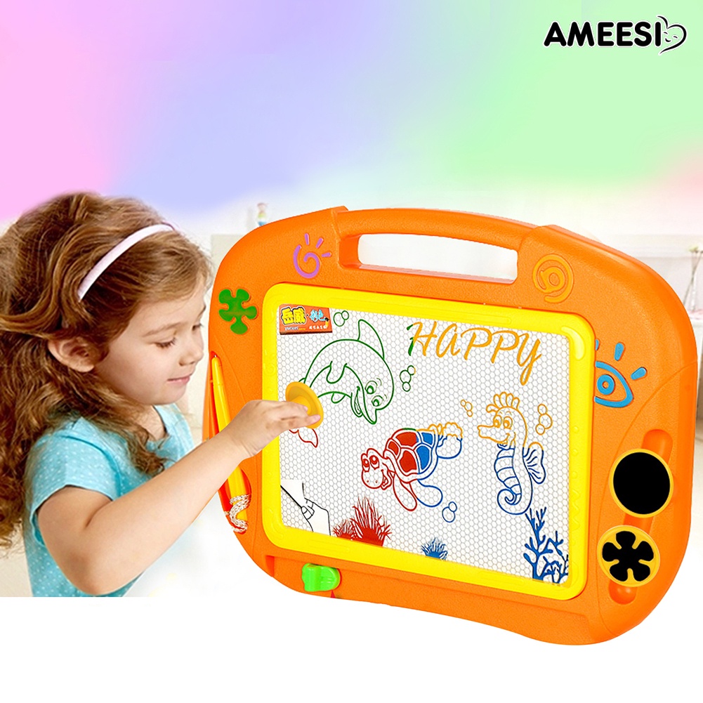 ameesi-กระดานวาดภาพไอซีลบได้-พร้อมปากกา-และตัวปั้ม-ของเล่นเสริมการเรียนรู้เด็ก