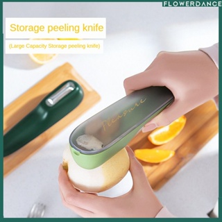 Creative Manual Slicer Storage Type Peeling Knife With Storage Tube Peeler Multifunctional Vegetable Peeling Tool Kitchen Tool flower