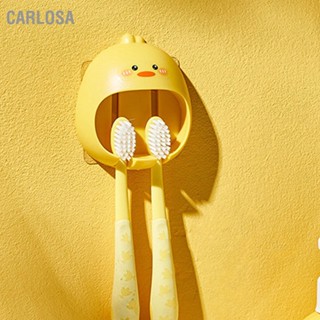  CARLOSA ที่วางแปรงสีฟันน่ารักอเนกประสงค์เจาะฟรีการ์ตูนสัตว์ติดผนังที่วางแปรงสีฟันสำหรับห้องน้ำ