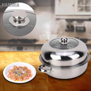 HAMMIA 28 ซม. สแตนเลสชั้นเดียว Stockpot Hotpot อาหาร Steamer หม้อเครื่องครัวทำอาหารในครัวเรือน