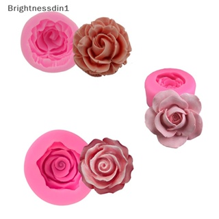 [Brightnessdin1] แม่พิมพ์ซิลิโคน รูปดอกกุหลาบ 3D สําหรับทําสบู่ คัพเค้ก เบเกอรี่