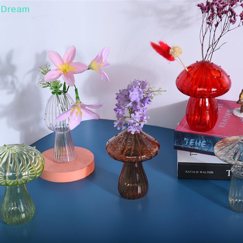 lt-dream-gt-แจกันแก้ว-รูปเห็ด-ดอกไม้-เรียบง่าย-สร้างสรรค์-สําหรับตกแต่งบ้าน-โต๊ะ-ลดราคา