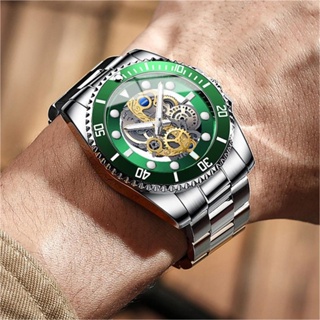 นาฬิกาข้อมือควอทซ์ สายแสตนเลส เรืองแสง กันน้ํา สไตล์คลาสสิก สําหรับผู้ชาย