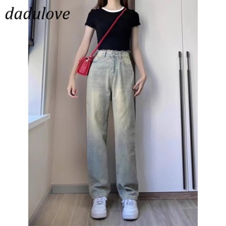 DaDulove💕 New American Ins High Street Retro Stretch Jeans Niche High Waist Straight Pants Large Size Trousers