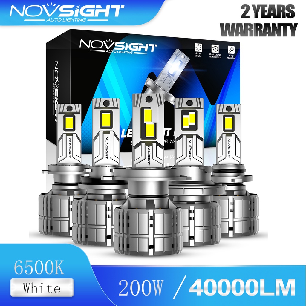 Novsight N60 H4 H11 9006 9005 ไฟหน้ารถยนต์ LED 200W 40000LM 6500K สว่าง ...