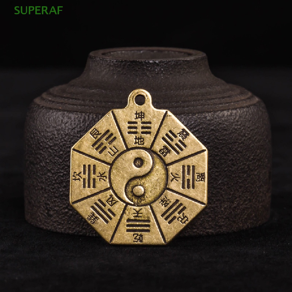 superaf-ขายดี-พวงกุญแจฮวงจุ้ย-กระจกนูน-ทองแดง-รูปหกเหลี่ยม-8-ชิ้น