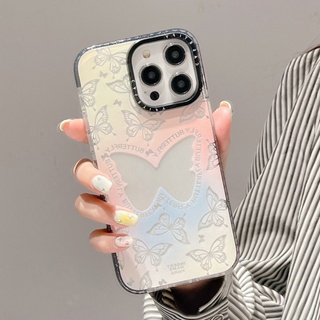 Casetify เคสโทรศัพท์มือถือแบบนิ่ม ลายผีเสื้อ แฟนตาซี สีชมพู สําหรับ iPhone 14 13 12 11 Pro Max