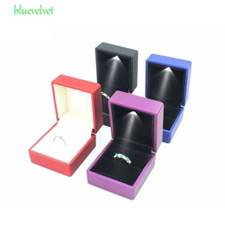 Bluevelvet กล่องแหวนหมั้น จี้ต่างหู LED ของขวัญแต่งงาน