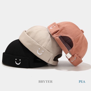 Bbyter หมวกบีนนี่ ผ้ากํามะหยี่ ลายหน้ายิ้ม ปรับได้ สไตล์เกาหลี ฮาราจูกุ ฮิปฮอป เรโทร สําหรับผู้ชาย ผู้หญิง