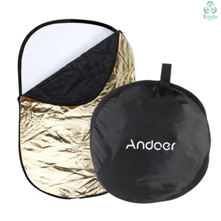 Andoer 5 in 1 แผ่นสะท้อนแสง สีทอง สีเงิน สีขาว สีดํา ขนาด 24 นิ้ว * 36 นิ้ว / 60 * 90 ซม. [19][มาใหม่]