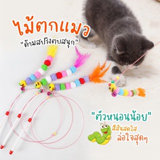 ไม้ตกแมว (มีราคาส่ง) ของเล่นแมว ไม้ตกแมวแบบสปริง ไม้ล่อแมว ไม้ตกแมว แบบลวดสลิง