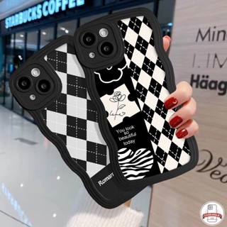 เคสโทรศัพท์มือถือ ขอบหยัก ลายตารางหมากรุก ดอกไม้ สไตล์เรโทร สําหรับ Vivo Y36 Y12 Y16 Y02 Y11 Y22 Y91 Y21s Y12i Y93 Y91C Y35 Y20 Y15 V20 V21 Y12s Y17 Y21 Y50 Y02s Y15A V25 Y33s Y15s V25E Y22s Y30