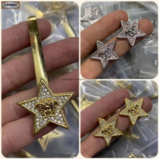 {TOP} Medusa Avatar Star ต่างหูเข็มเงิน 925 ชุบทอง ประดับเพชร สไตล์เกาหลี สําหรับผู้หญิง 2023 Earrings สวยงาม แฟชั่น หินประดับ ทองคำ ลาย